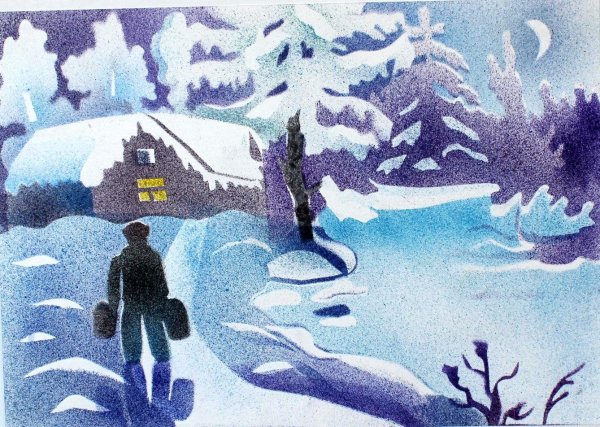 Рисование зимний пейзаж старшая группа