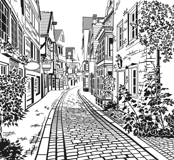 Городской пейзаж раскраска