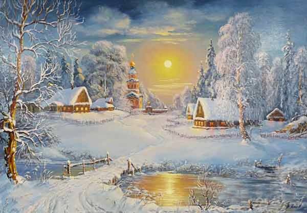 Томас Кинкаде зимний пейзаж
