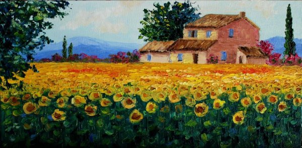 Картина Подсолнуховое поле в Прованс