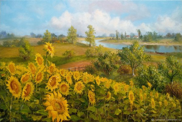 Вышивка Тоскана Подсолнуховое поле