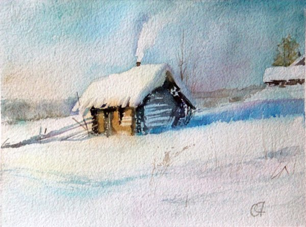 Акварельная зима Надя Лойтлофф