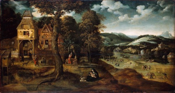 Иоахим патинир пейзаж с бегством в Египет