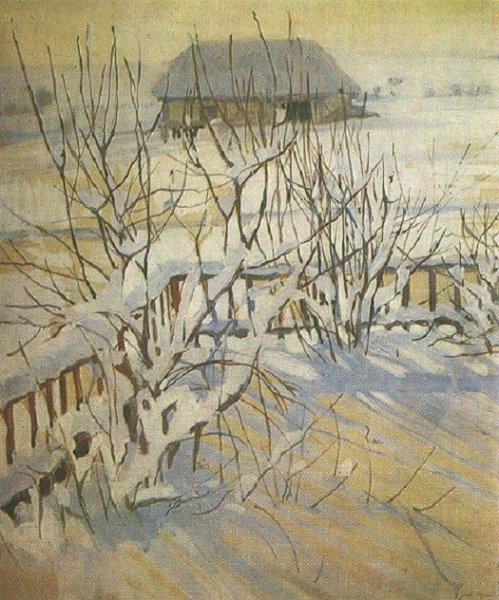 Зинаида Серебрякова зимний пейзаж (село Нескучное)