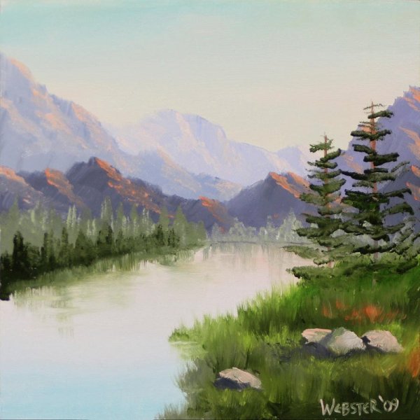 Горы акварелью