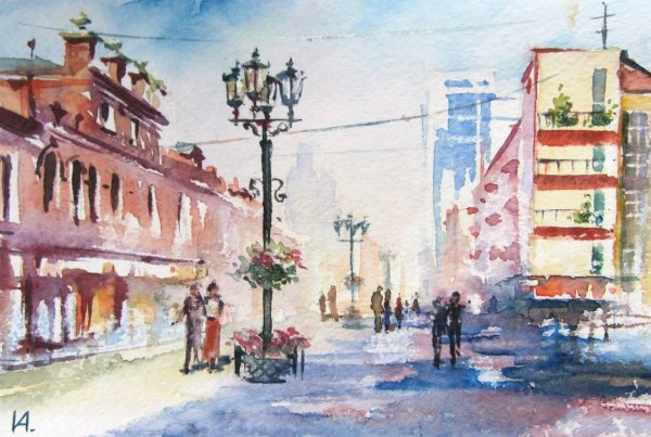 Екатеринбург ул. Вайнера акварель