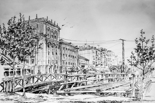 Графический архитектурный пейзаж