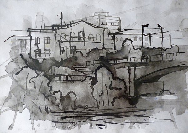 Перспектива улицы пленэр