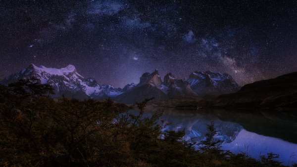 Штат Монтана ночь горы