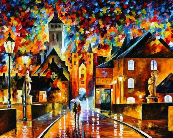 Леонид Афремов осенняя улица