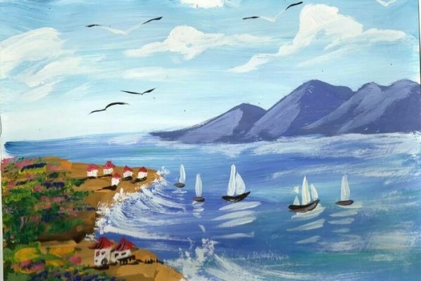 Море акварелью