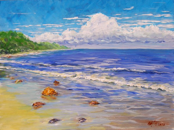 Рисование морской пейзаж