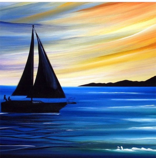 Морской пейзаж акрилом