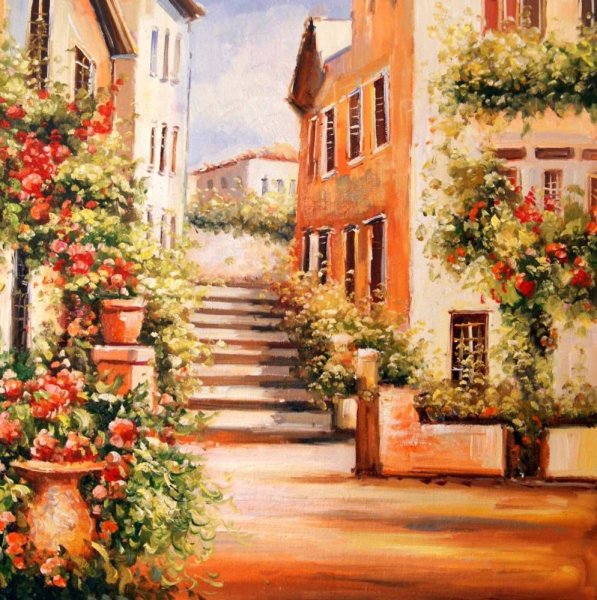 Летний город картина