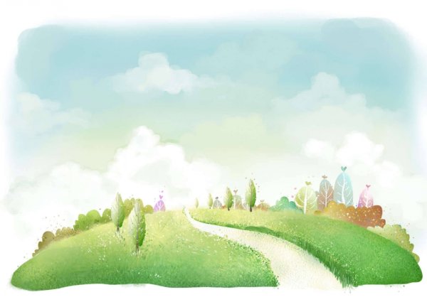 Акварельный фон Поляна