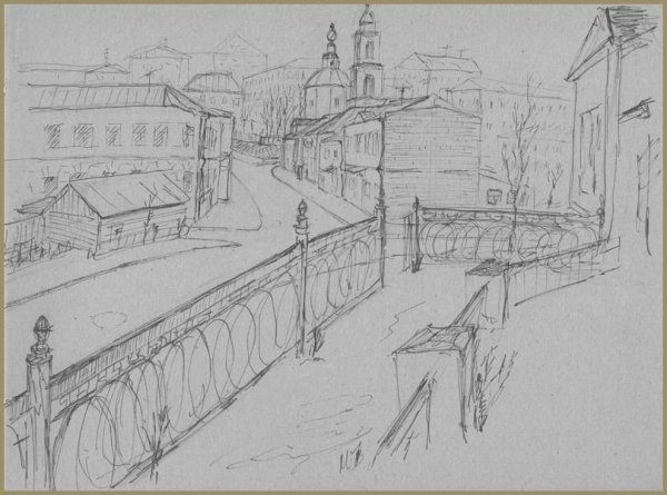 Перспектива улицы пленэр