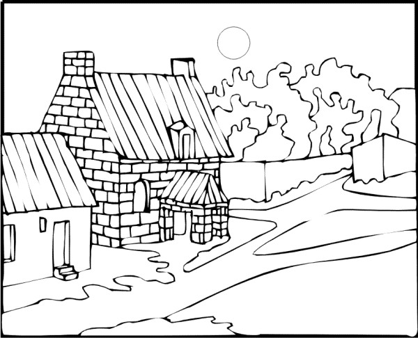 Раскраска пейзаж