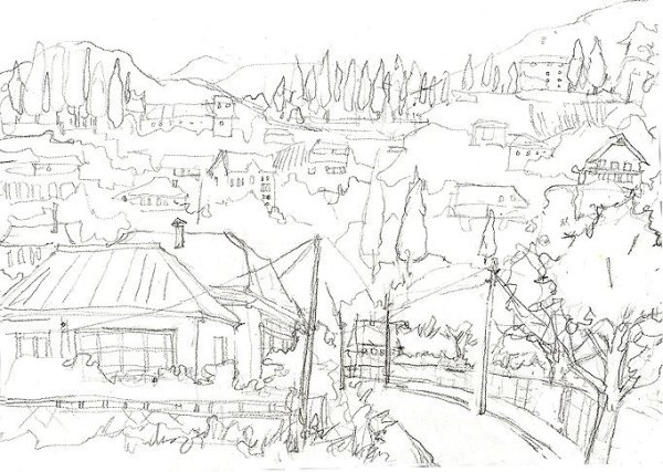 Раскраска пейзаж