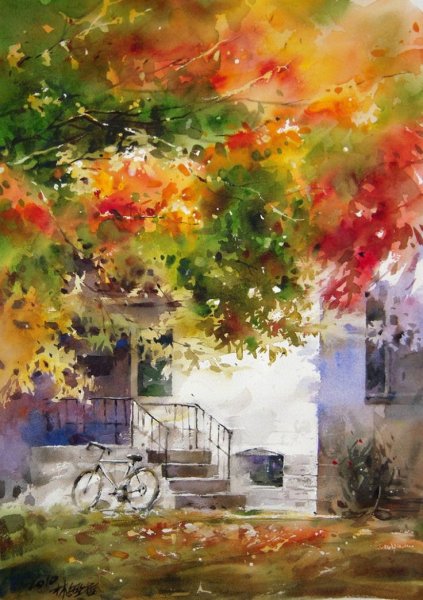 Художник акварель Лин Чинг че