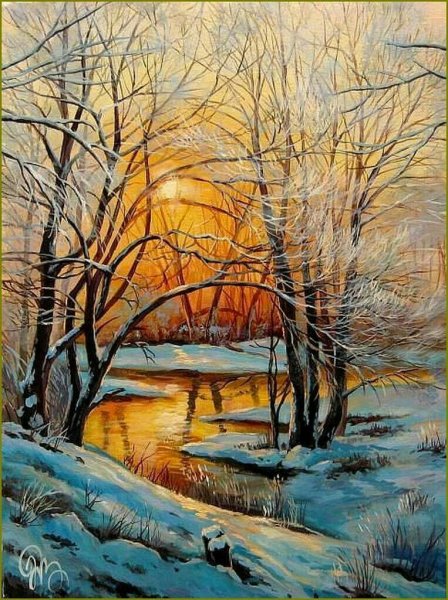 Природа красками зимой