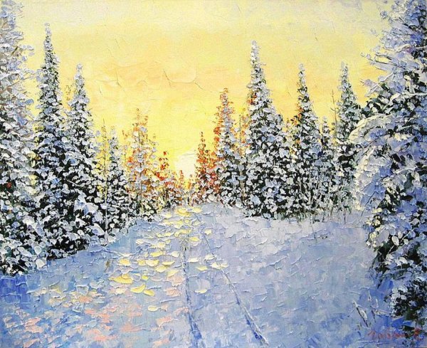 Художник Янов Виктор картины зима
