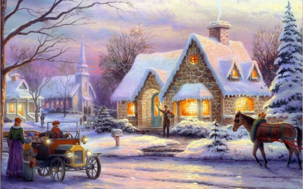 Thomas Kinkade Рождественский коттедж