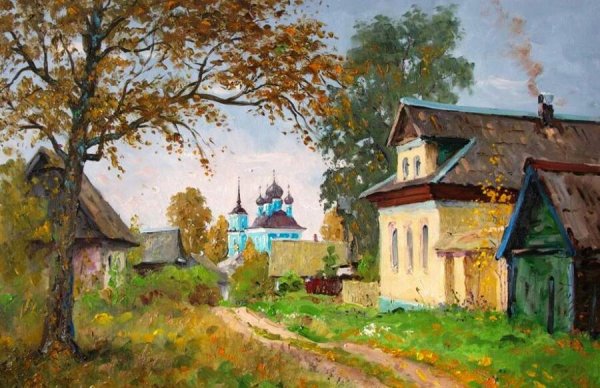 Таранов Вячеслав «деревенский пейзаж» сельский пейзаж