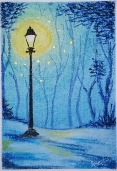 Зима пастелью для детей