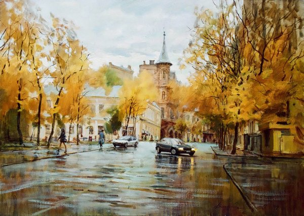 Художник Разживин Игорь Владимирович , осенняя Москва