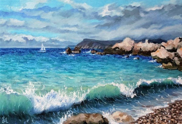Морской пейзаж маслом