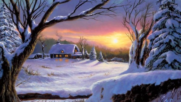 Живопись зима Mark Daehlin