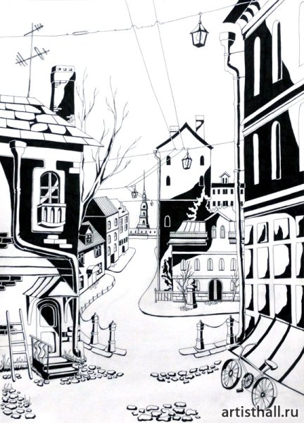 Графическая композиция город