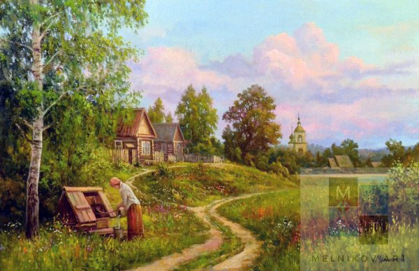 Александр Мельников картина в деревне лето