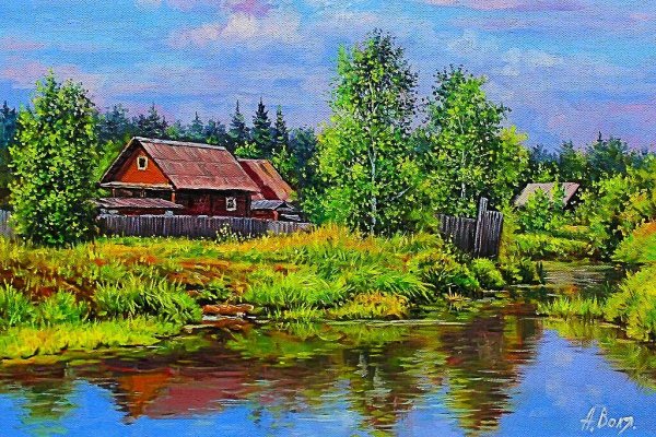 Картины художника Александр Воля деревня летом
