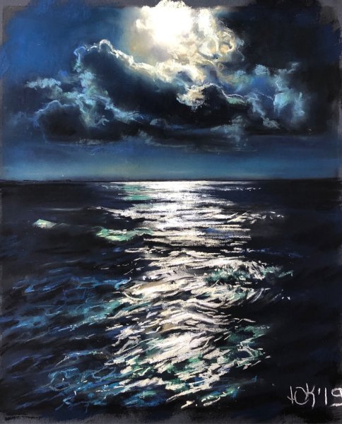 Космос масляной пастелью