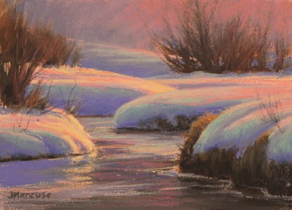 Ночной пейзаж акрилом