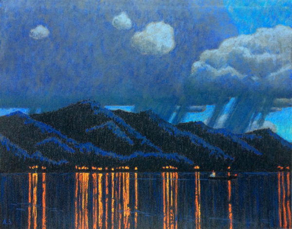 Город пастелью сухой