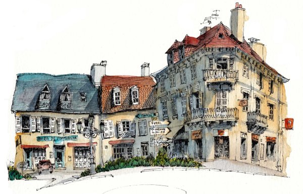 Архитектурный скетчинг акварелью для начинающих