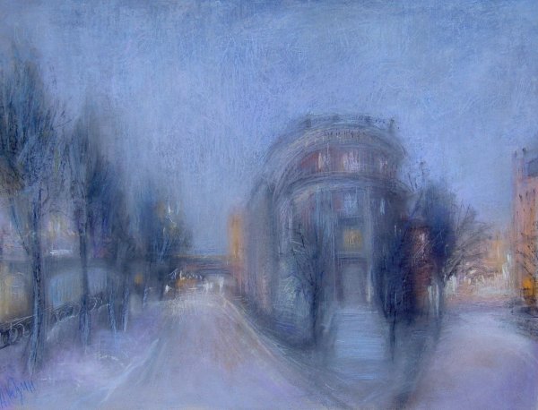 Архитектурный пейзаж пастелью