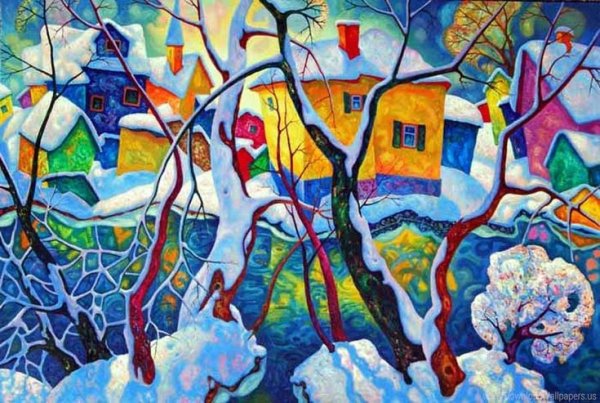 Стилизованный зимний пейзаж