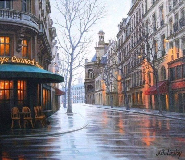 Городской пейзаж ручкой