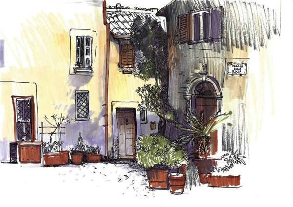 Анна Эгида городской скетчинг