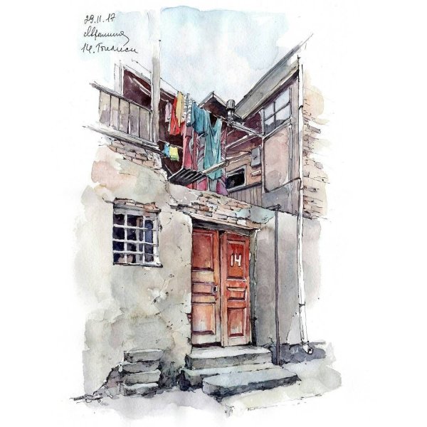 Архитектурный скетчинг акварелью для начинающих