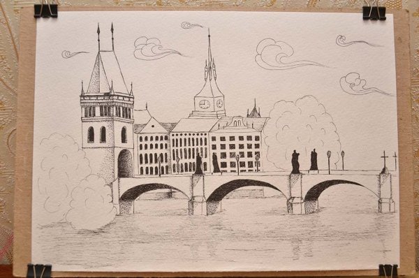 Скетч перспектива архитектура Графика карандаш