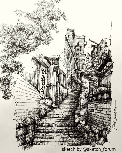 Город гелевой ручкой