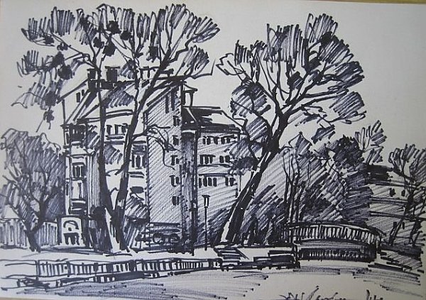 Графический архитектурный пейзаж