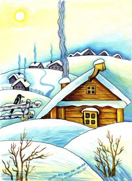 Зима рисунок