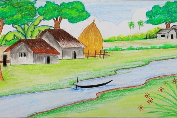 Пейзаж в графике легко