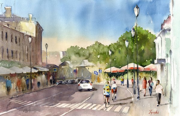 Афремов Леонид картины городской пейзаж