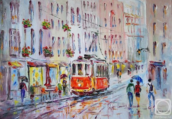Люди в городе живопись